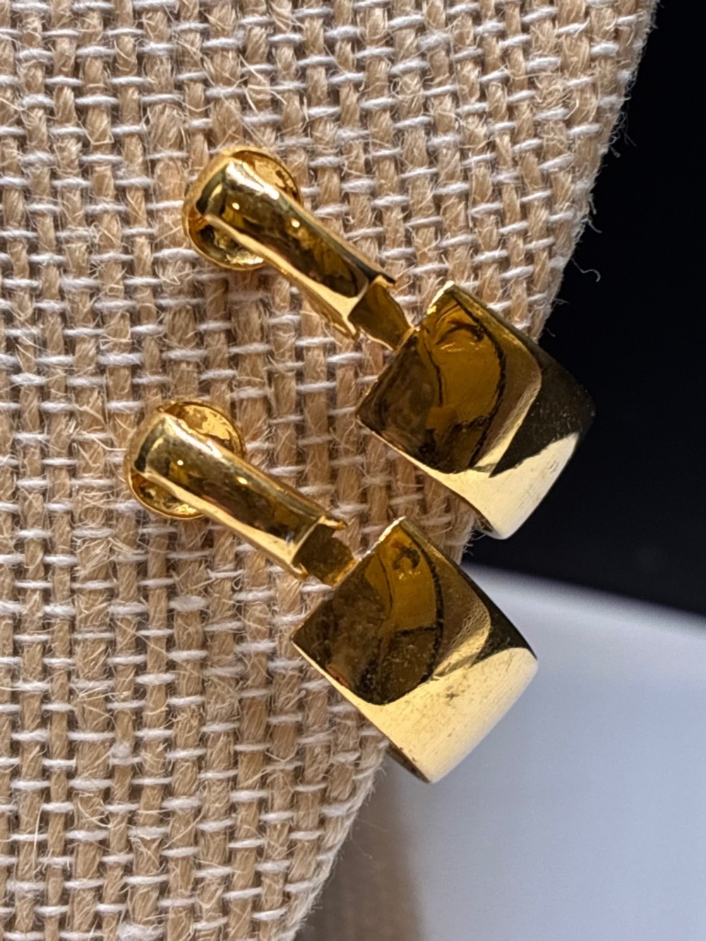Vintage Pierre Cardin chunky gold-tone hoop clip-on earrings
